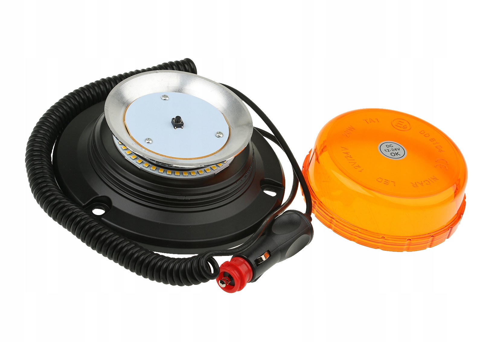 LAMPA OSTRZEGAWCZA BŁYSKOWA KOGUT LED NA MAGNES 12/24V CE WL400LED3W Numer katalogowy części WL400LED3W