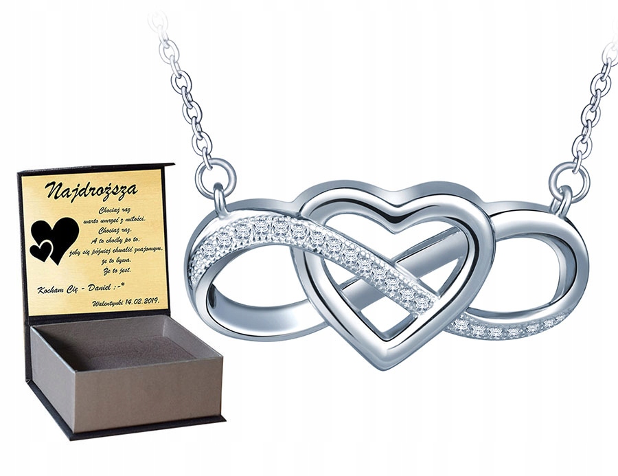 

Infinity Serce Srebrny Naszyjnik Swarovski Srebro
