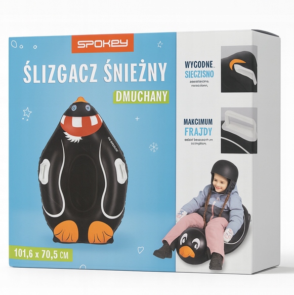 Ślizgacz ślizg śnieżny dmuchany sanki Spokey Pingwin