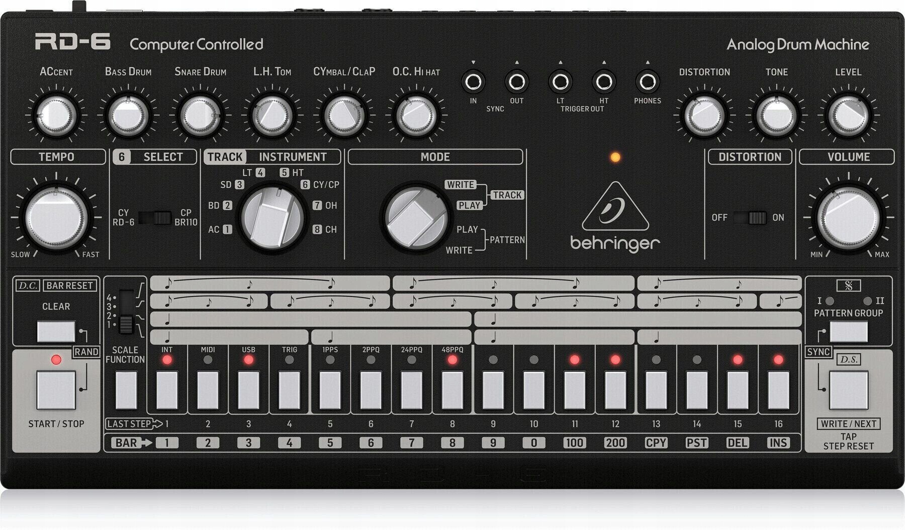 Behringer RD-6 analogowy automat perkusyjny, kolor czarny