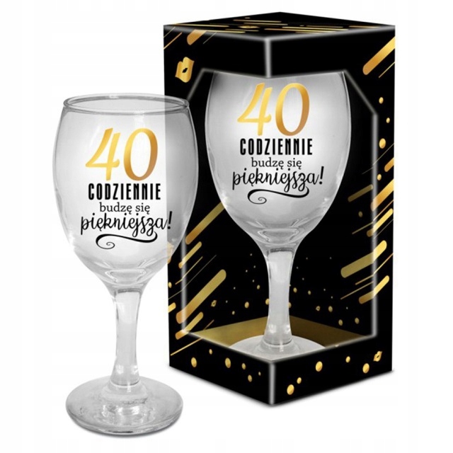 

Kieliszek do wina 220 ml 18 30 40 50 60 urodziny