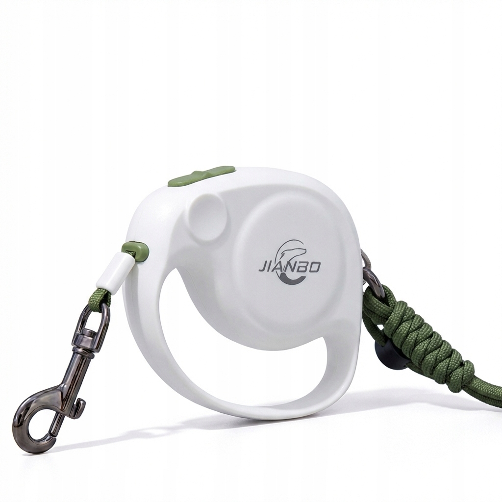 Levně Mini samonavíjecí vodítko pro psy 2m bílé odolné design slon