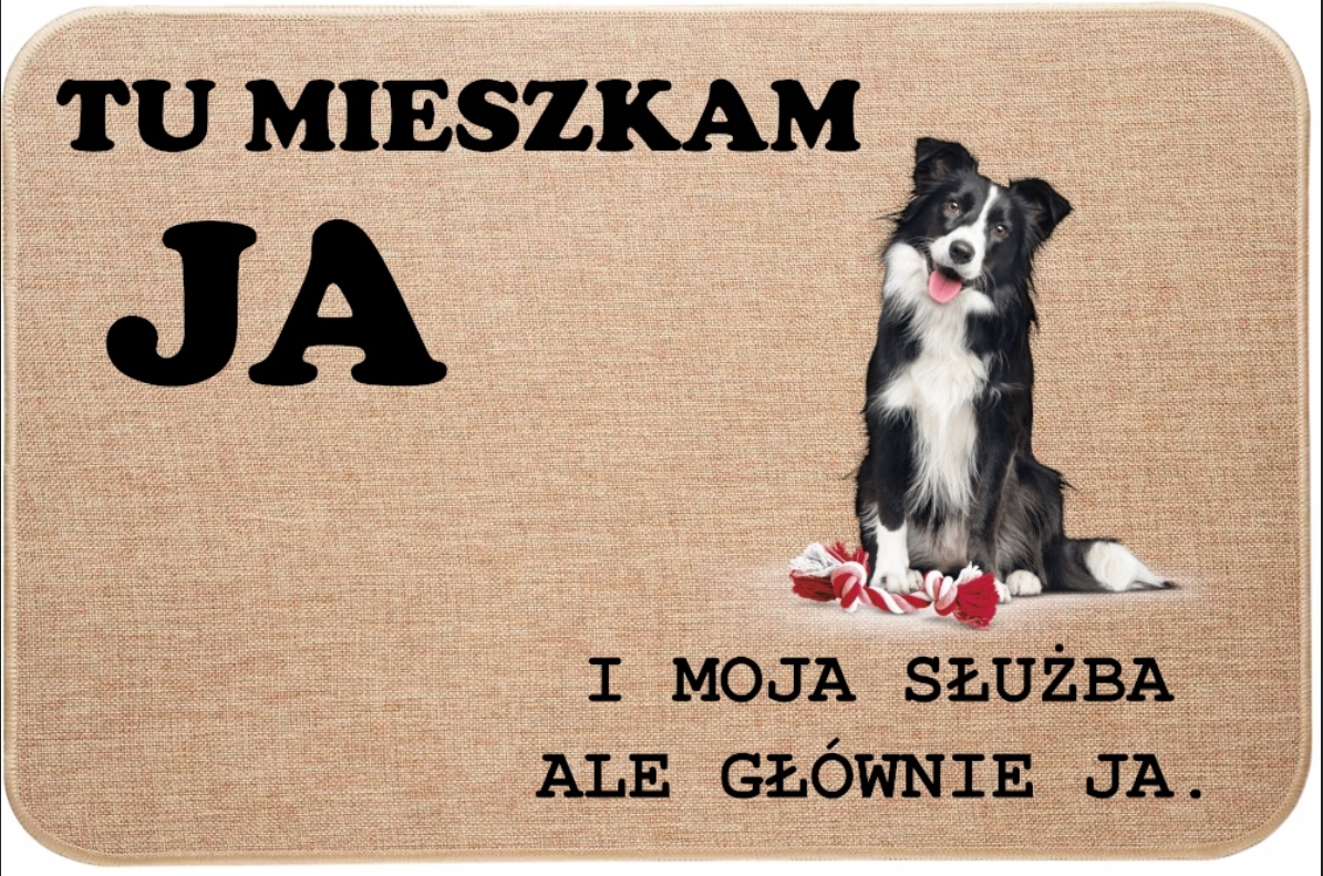 Lněná Vstupní Rohožka Tady Bydlím Já Border Kolie Pes Dárek