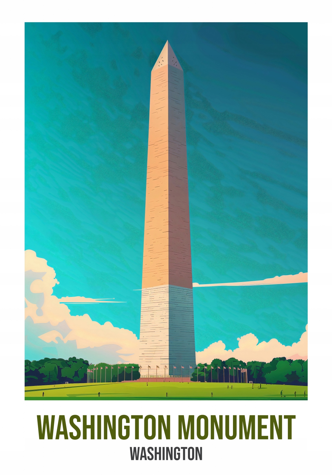 Plakát 70x100 cm Washington Monument, Washington