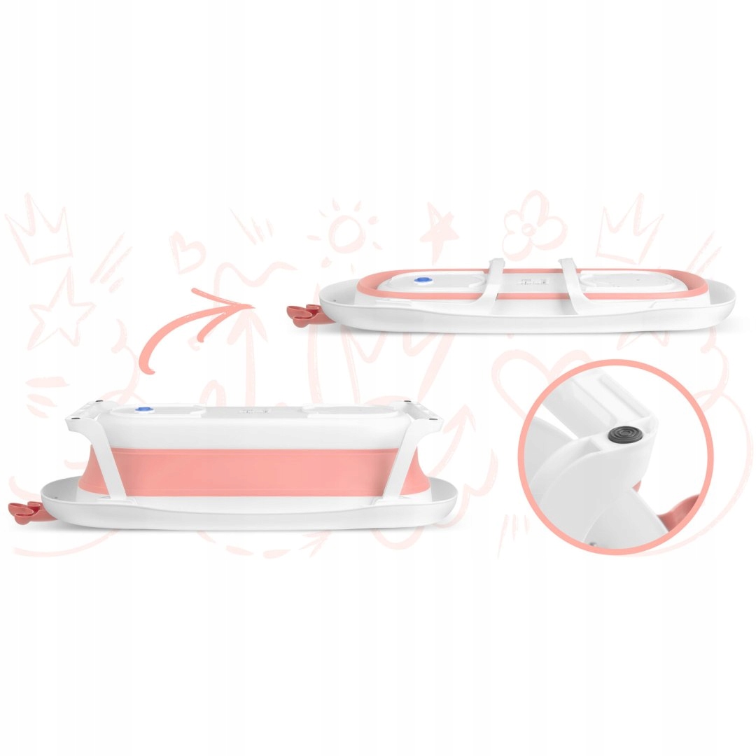 Wanienka dla niemowląt z poduszką RK-280 biało-róż Marka RicoKids
