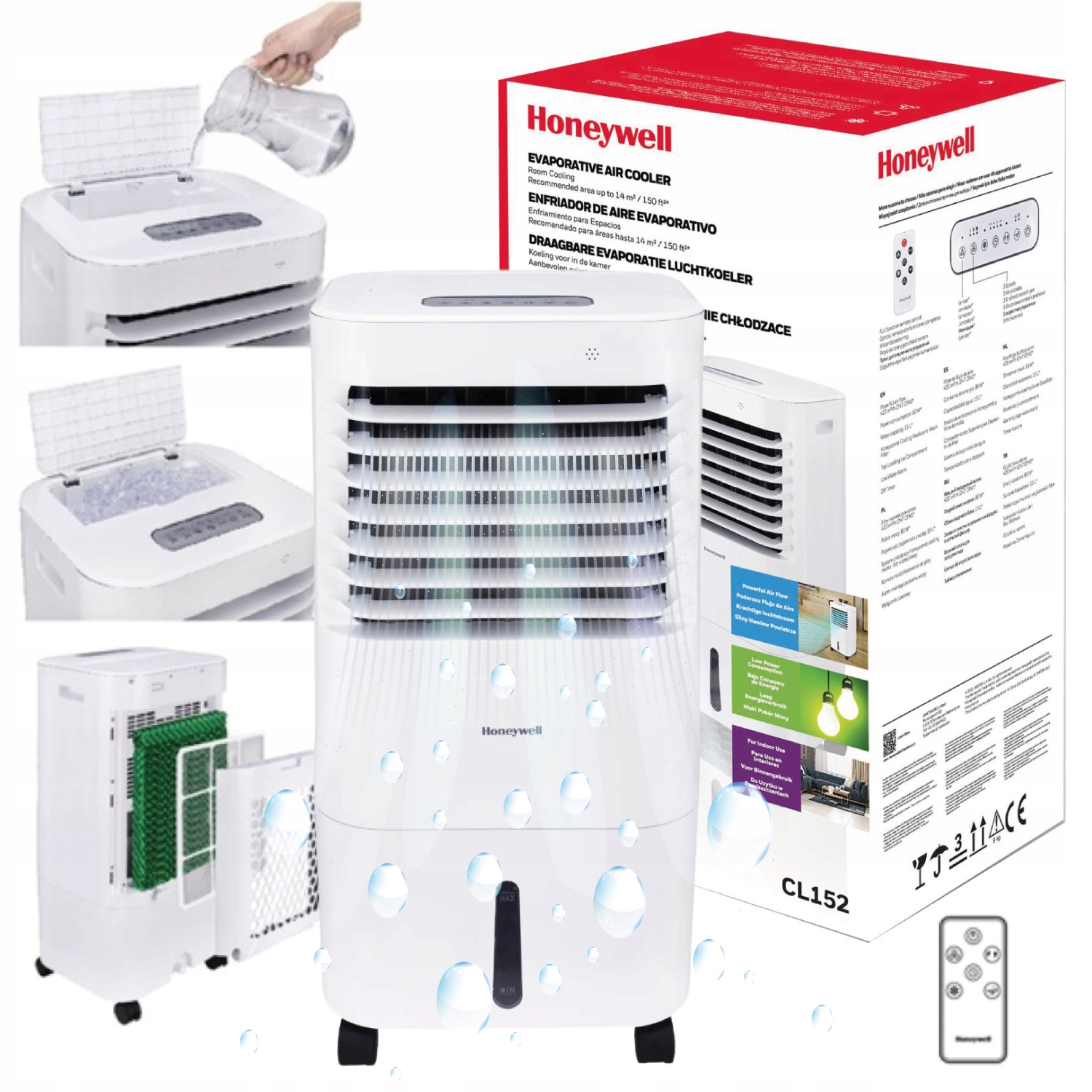Klimator Wodny Klimatyzer Nawilżacz 15L Wentylator Pilot Honeywell CL152