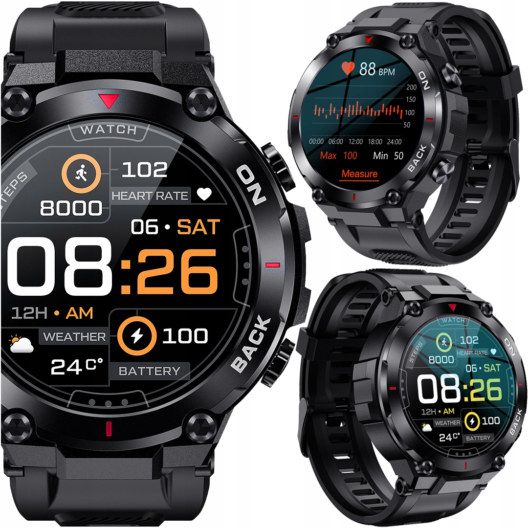

Smartwatch Męski Zegarek Z Gps 480mAh Polskie Menu