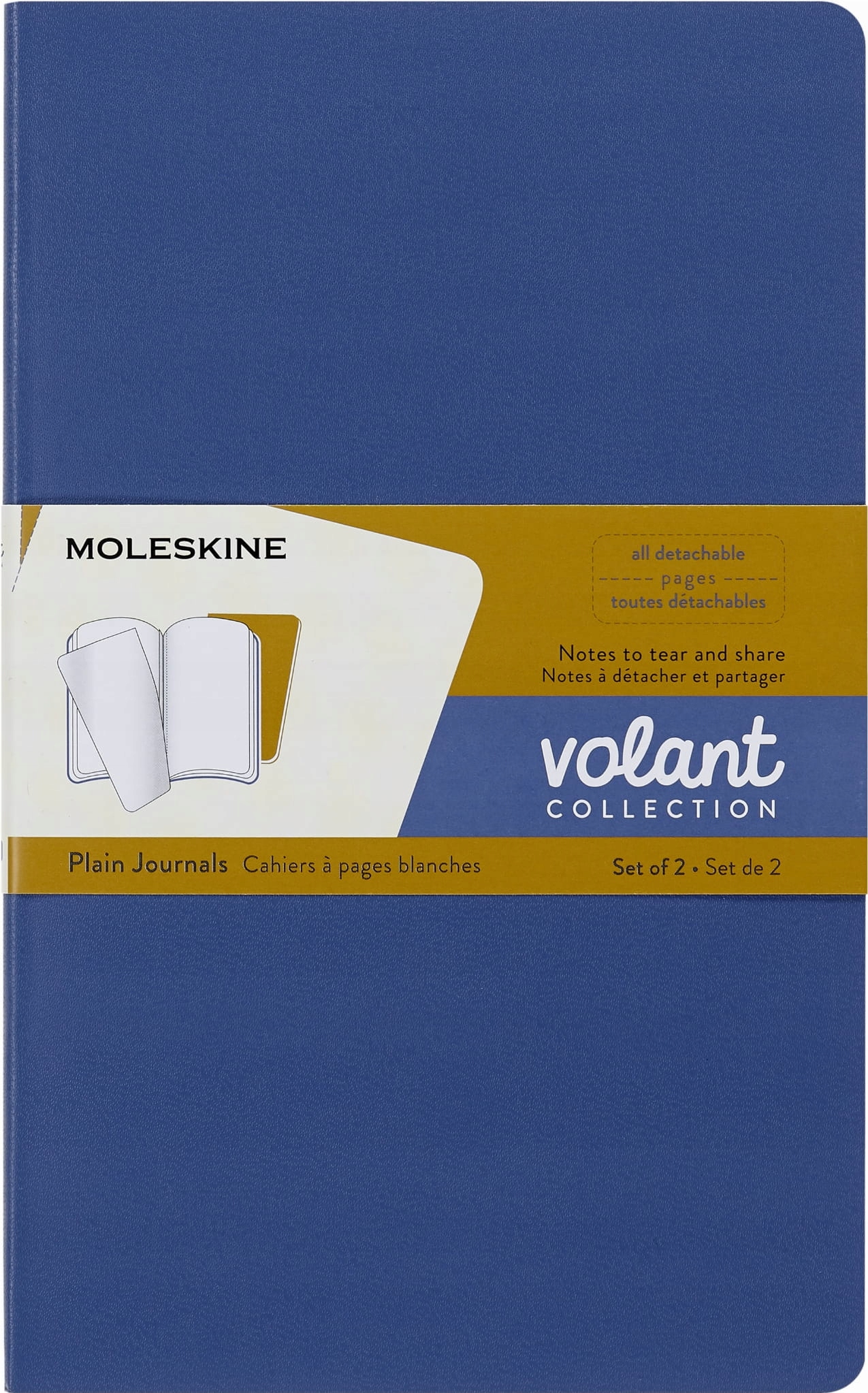 Zestaw 2 Zeszytów Moleskine Volant Journals L, gładki, Forget-Me-Not Blue