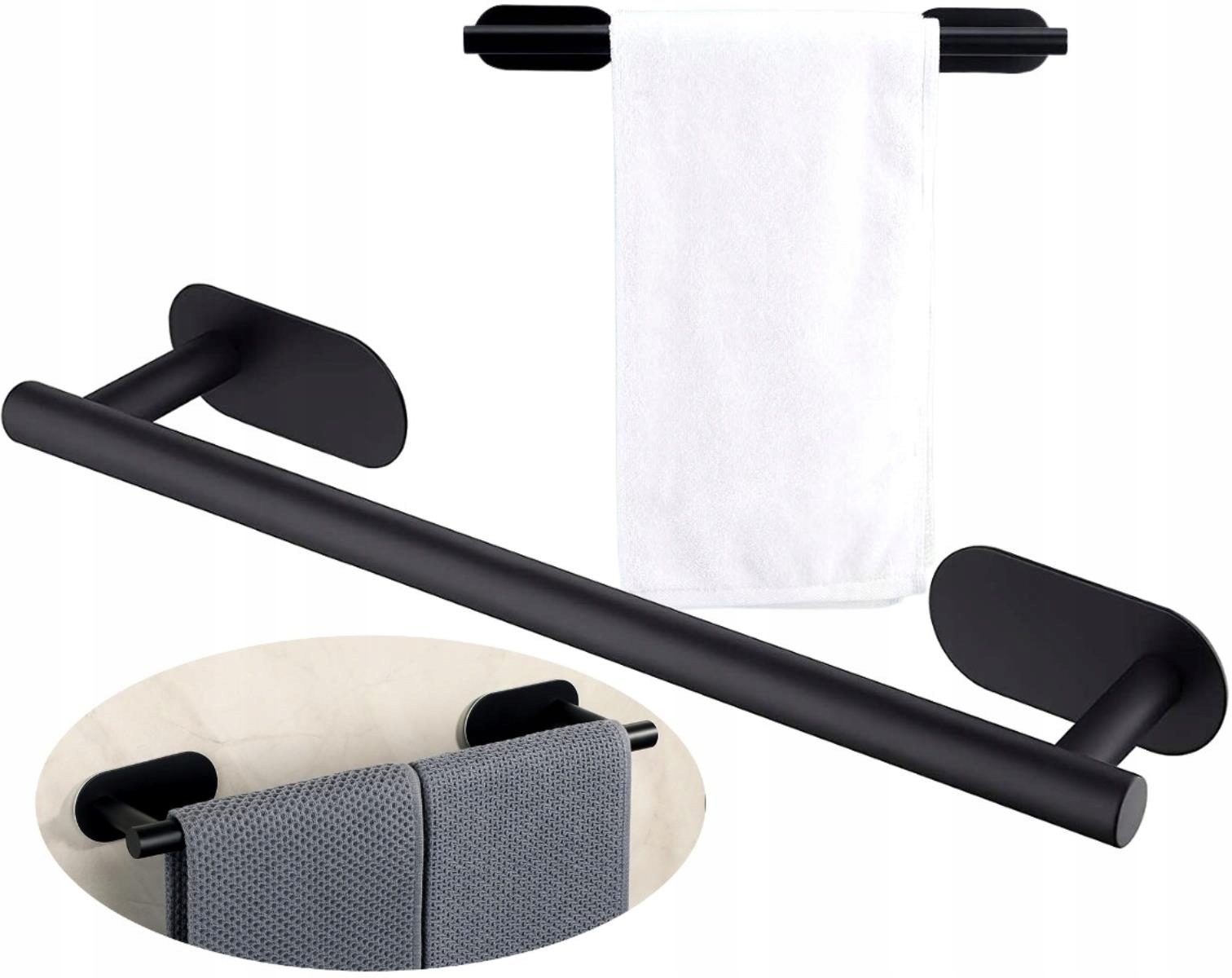 

Wieszak Ścienny Na Ręcznik Łazienkowy Czarny 40CM