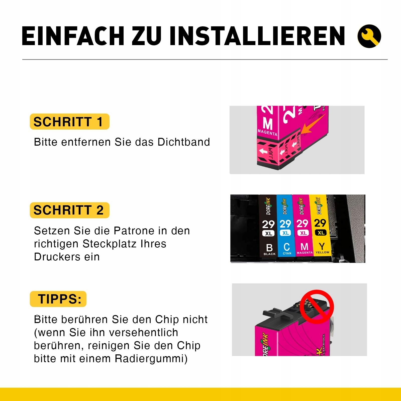 DOREINK 29XL Tusze Kompatybilne Epson Expression Home XP 12 Sztuk — miniatura 4