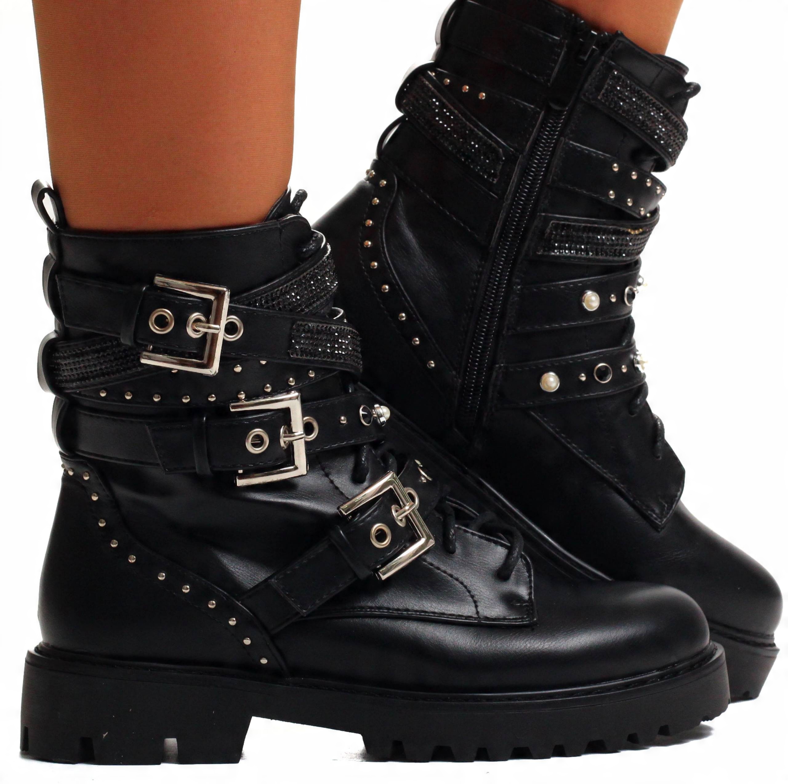 

Glany Botki Damskie Buty Trapery Workery Suwak