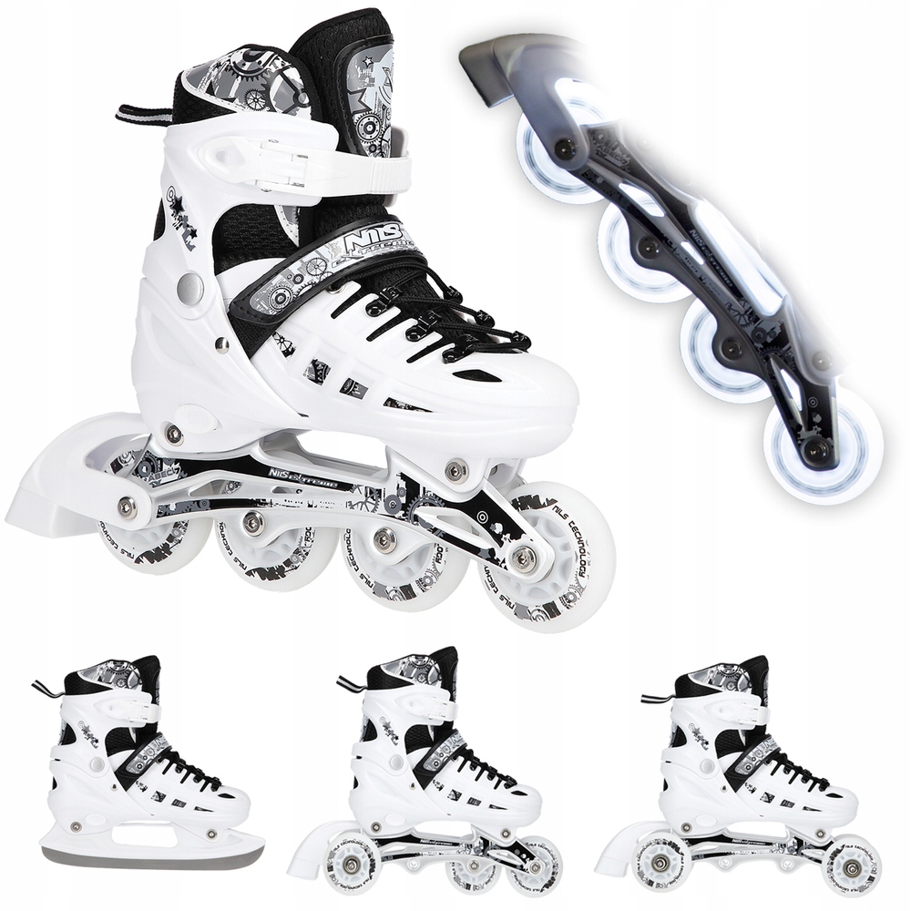 Brusle 2v1 Nastavitelné Kolečkové Brusle Rekreační Led pro dítě 4v1 Nils 39-42