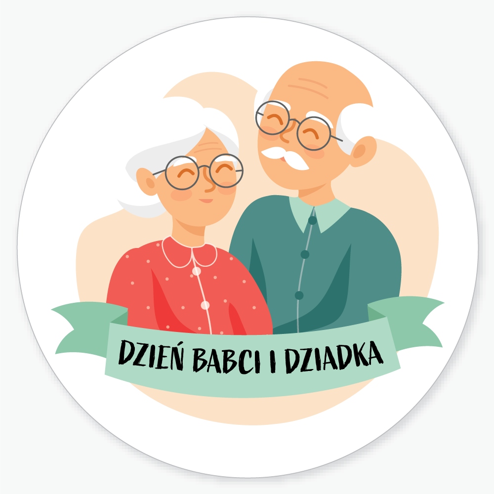 

Naklejki Dzień Babci i Dziadka upominek fi55 48szt