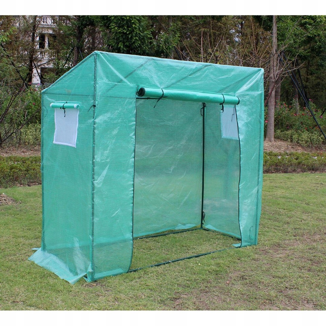 SZKLARNIA DO POMIDORÓW OGÓRKÓW 200x77x168-150CM PE ZIELONA Producent Saska garden