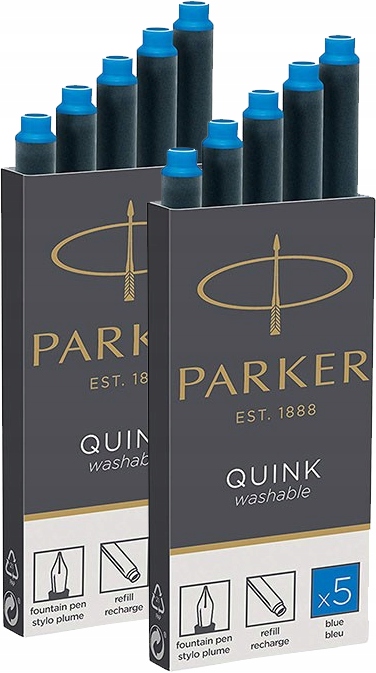 

Naboje zmywalne do pióra Parker Quink 2x5szt blue