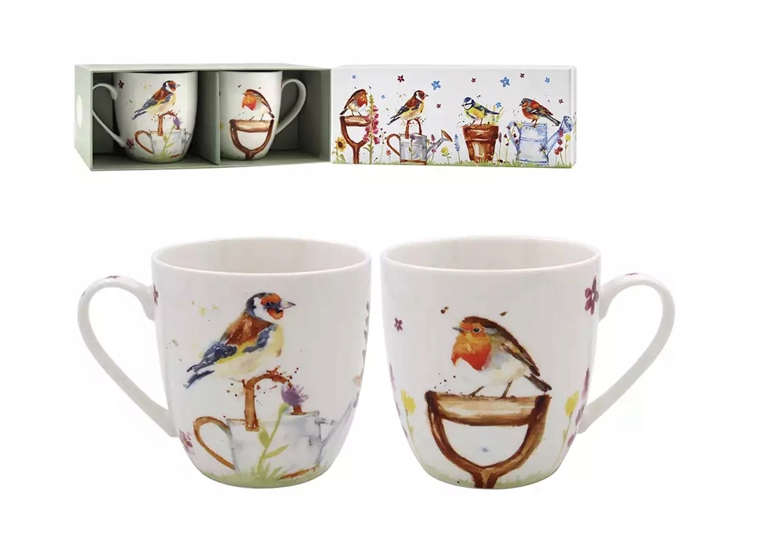Porcelánové Hrnky Garden Birds od Jennifer Rose Ptaki Ogrodowe sada hrnků x 2