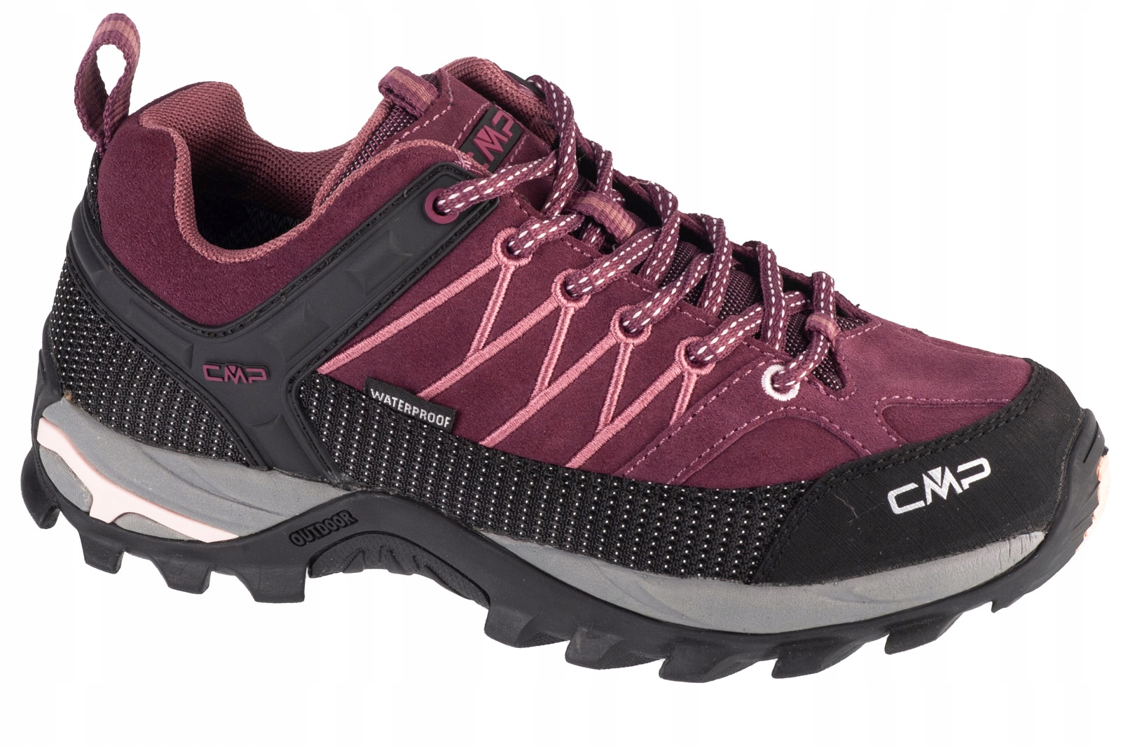 Cmp Rigel Low Wp [38] Dámské semišové trekové boty Bordové barvy