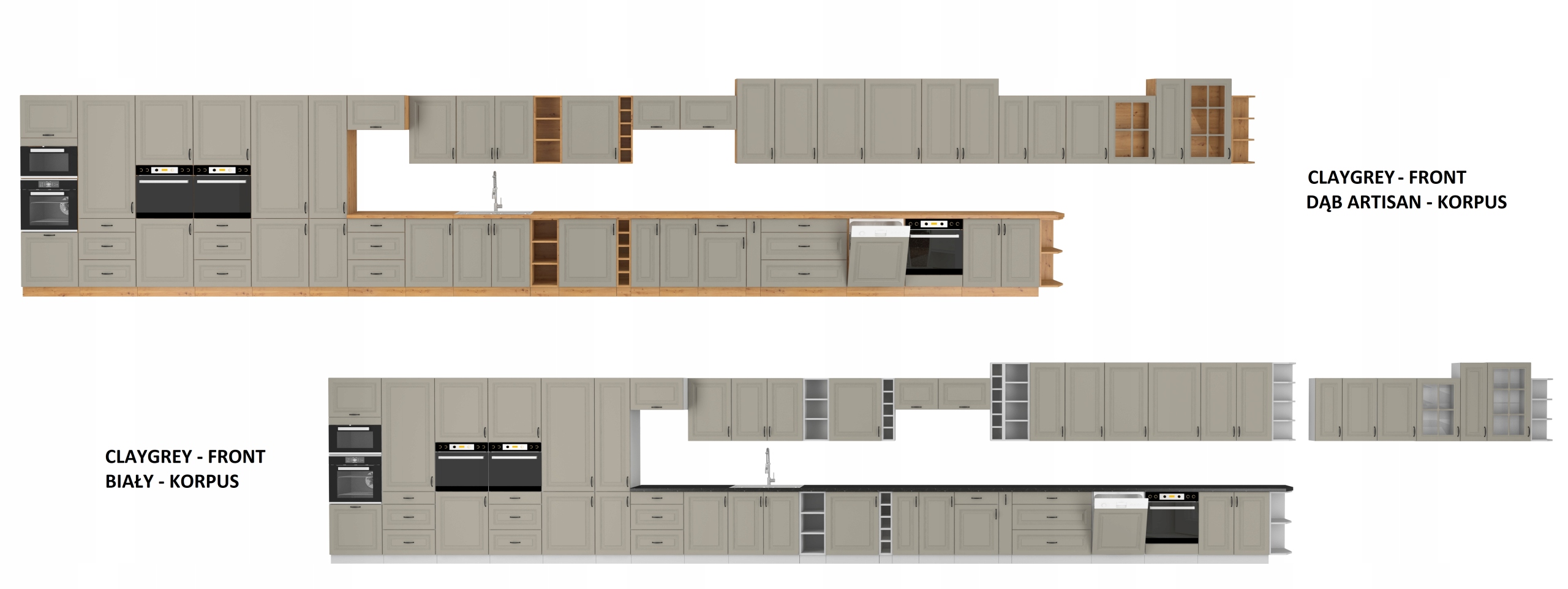 Szafka kuchenna górna 60x90 szara CLAYGREY SPRING Marka Umeblujdom