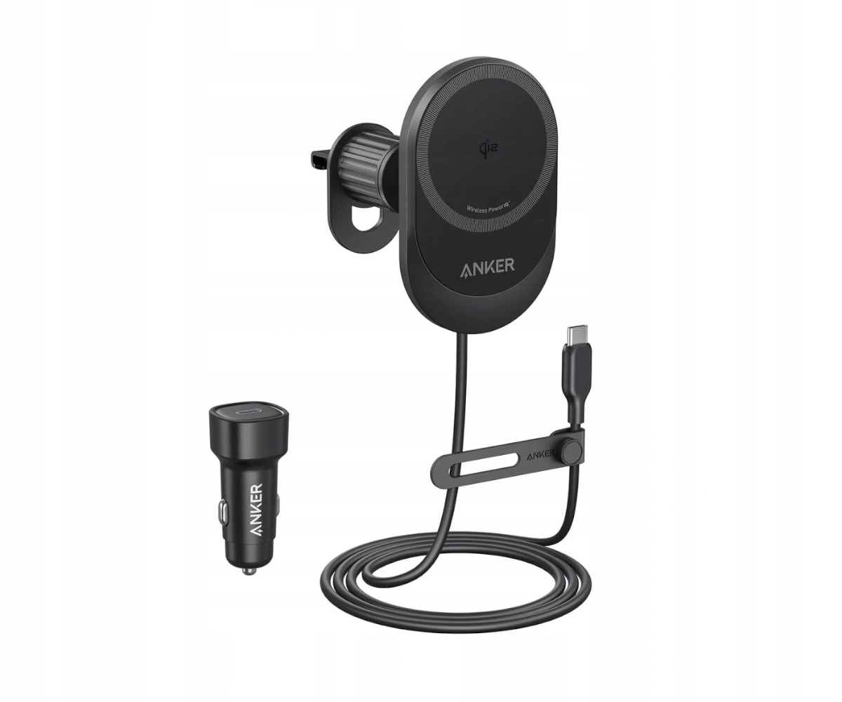 Uchwyt ładowarka samochodowa do kratki Anker 355 MagGo Qi2 15W 360° Usb-c