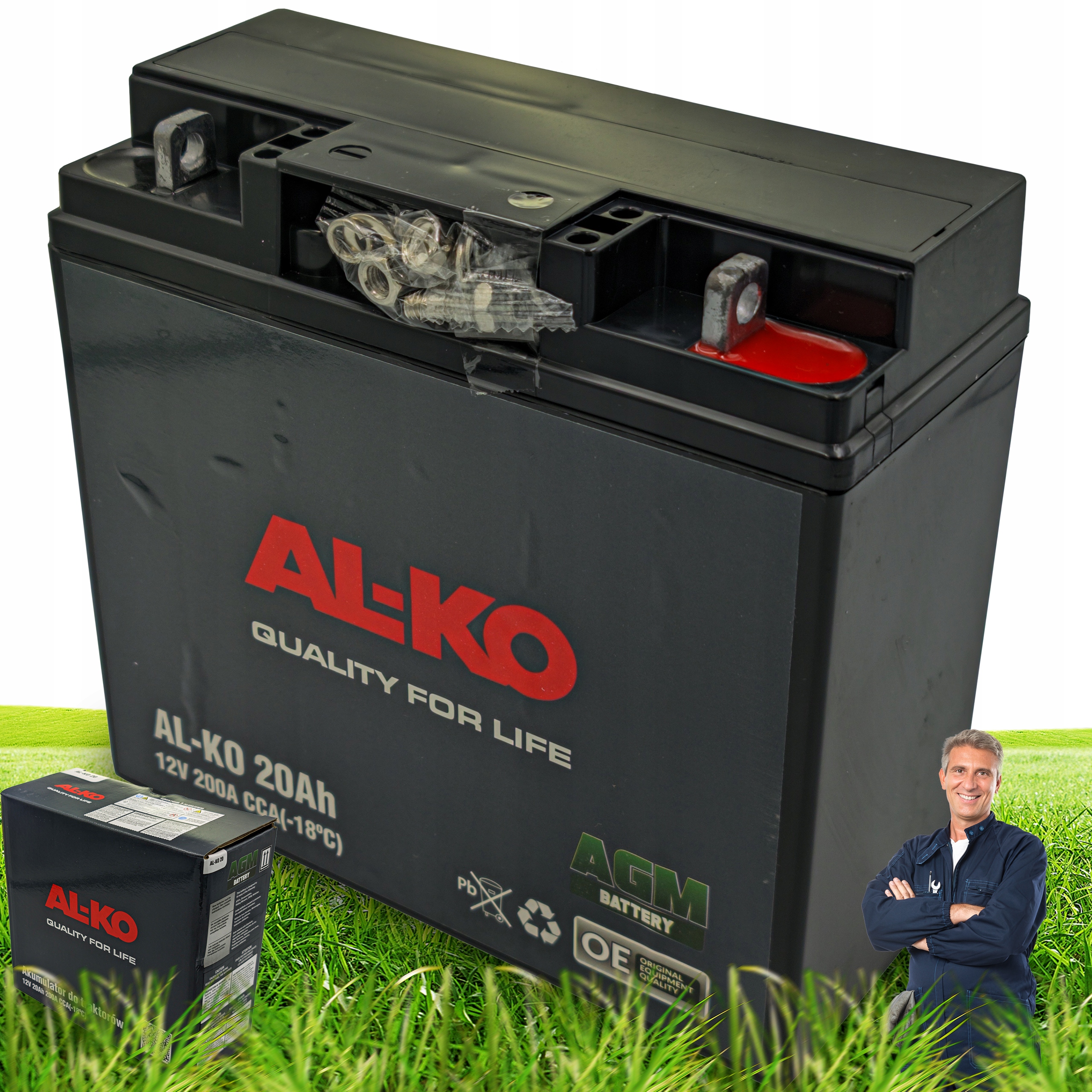 Al-ko Akumulator 12V/20Ah Do Traktorków Agm Cca 200A -18C