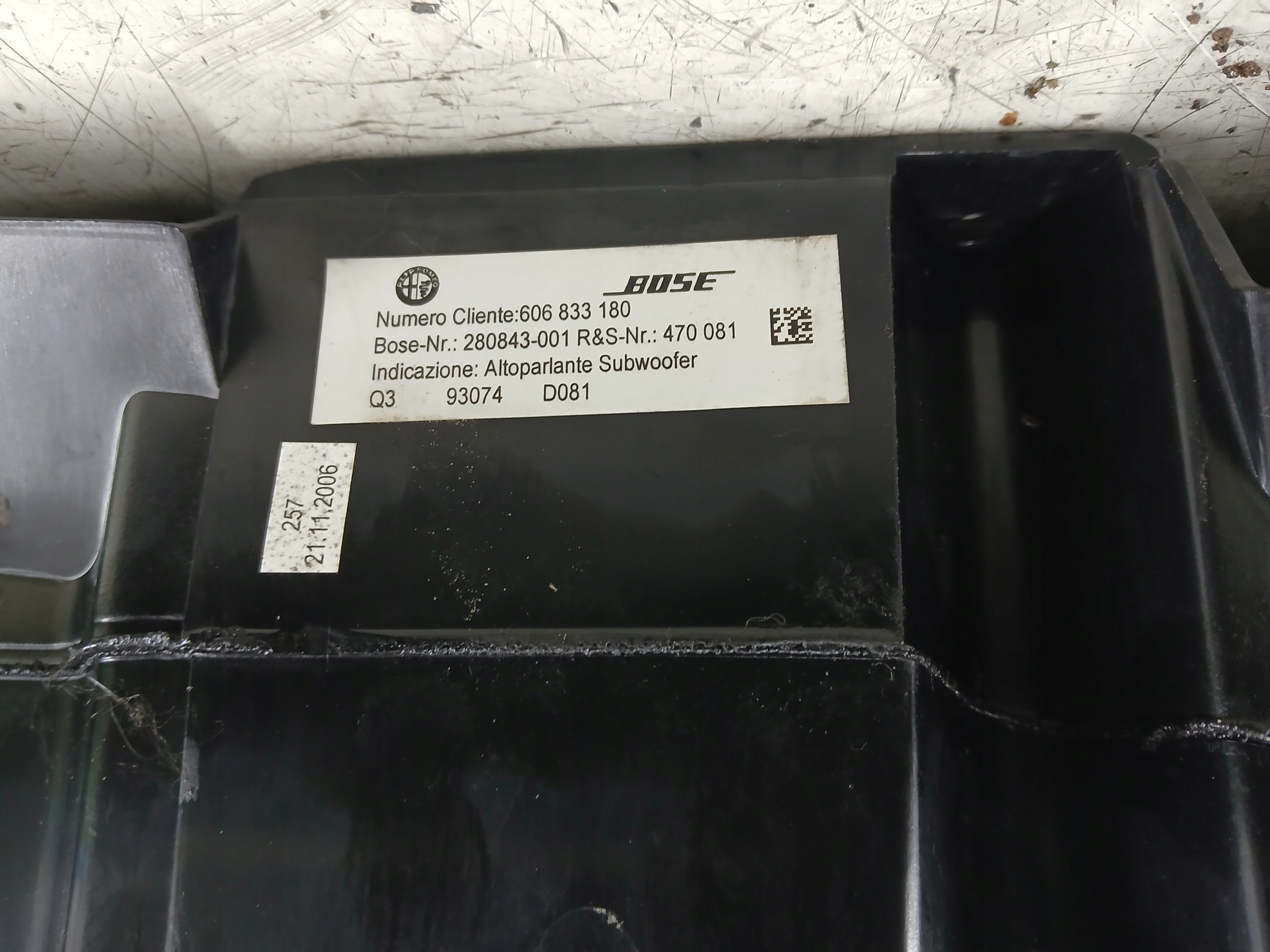 ALFA ROMEO GT speaker SUBWOOFER 606833180