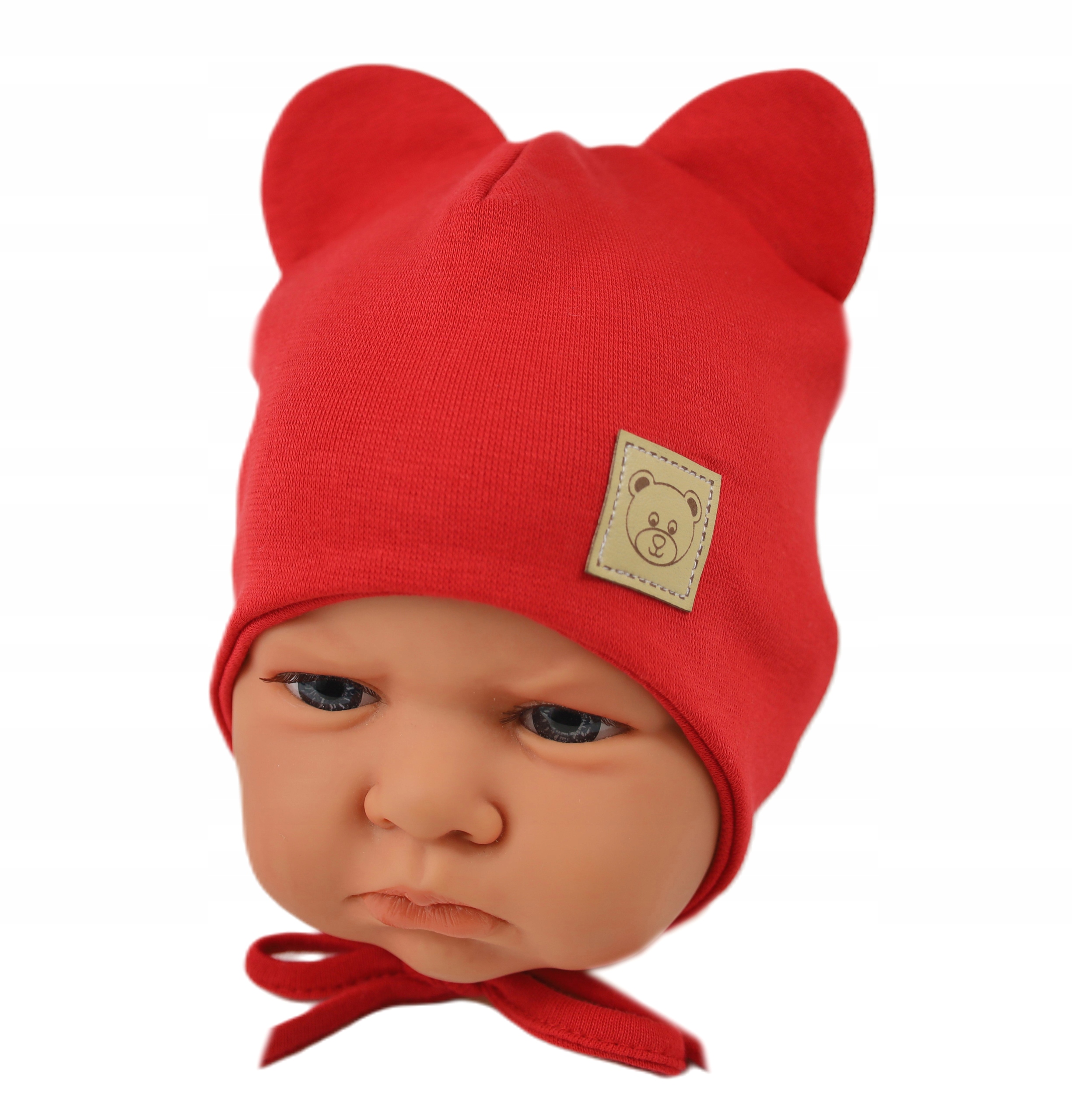 KOMPLET CZAPKA + APASZKA DWUSTRONNA 46-48 WIOSNA / JESIEŃ CZERWONA 9m+ Rozmiar 46-48 cm