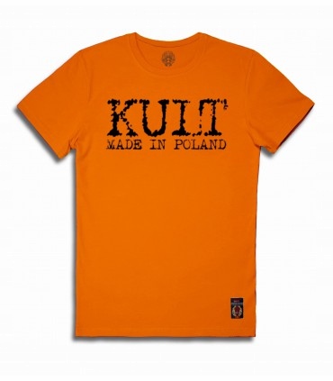 Koszulka Kult Made in Poland Pomarańczowa [czarny napis]