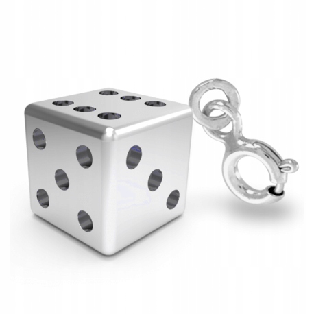 

Charms Kostka Do Gry Kość Srebro 925 Oczka Gra