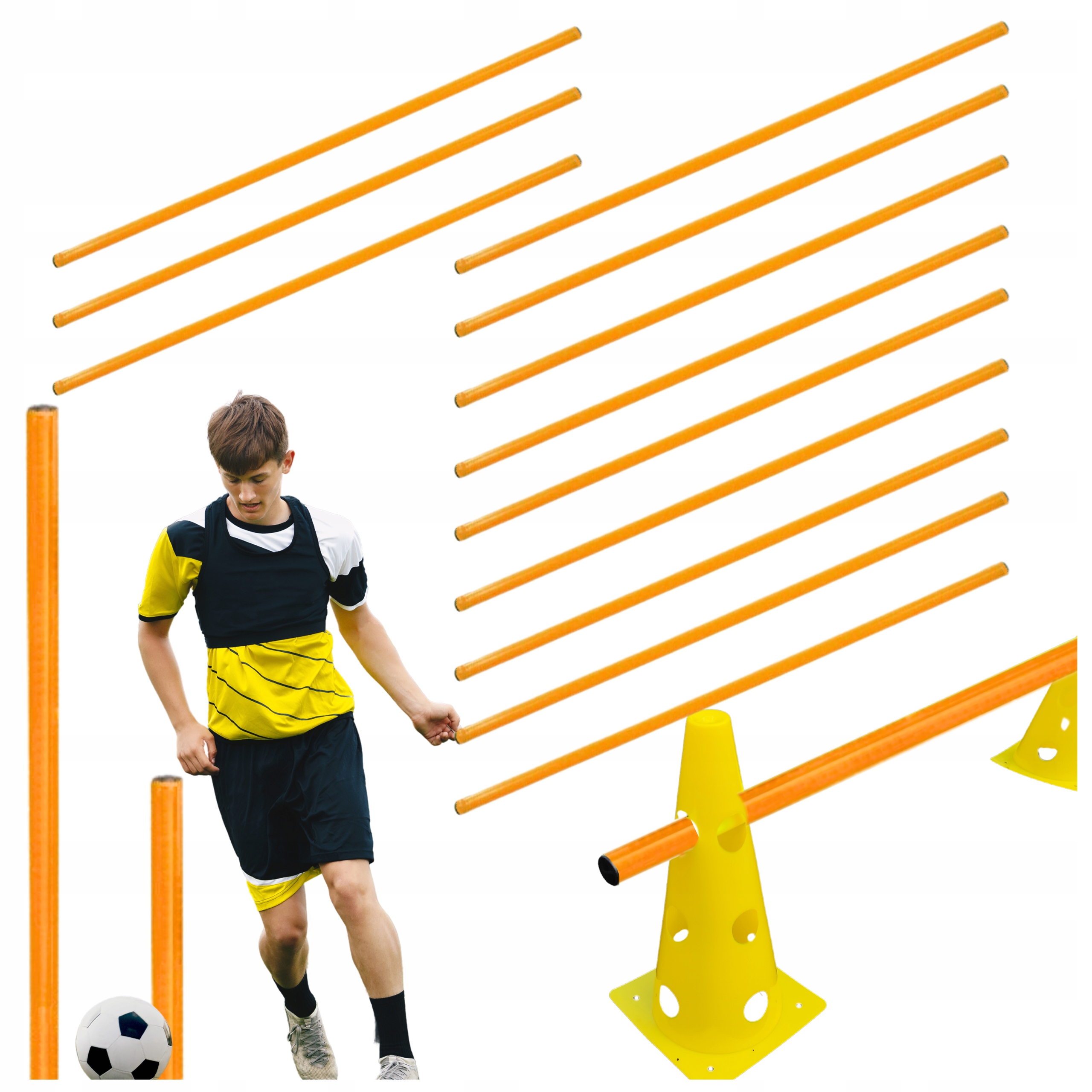 Laska Tyczka Treningowa Gimnastyczna orange 100cm trening do Treningu 12szt