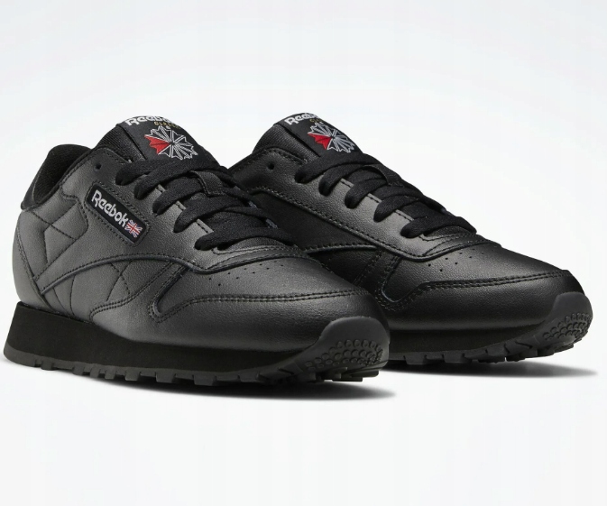 Reebok Czarne Buty Młodzieżowe Skórzane Logo 36,5 3J6G3* Tła