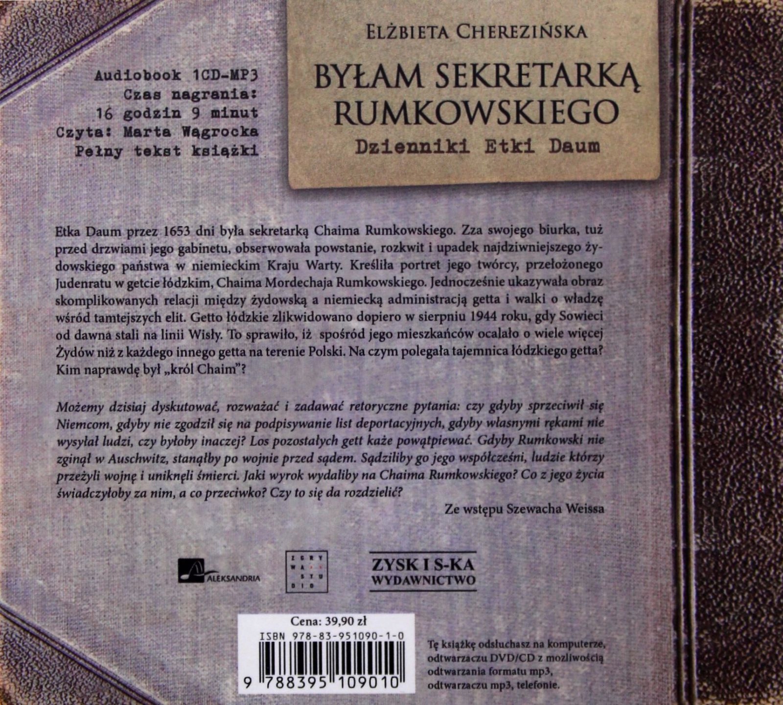 BYŁAM SEKRETARKĄ RUMKOWSKIEGO - ELŻBIETA CHEREZIŃS Stan opakowania oryginalne