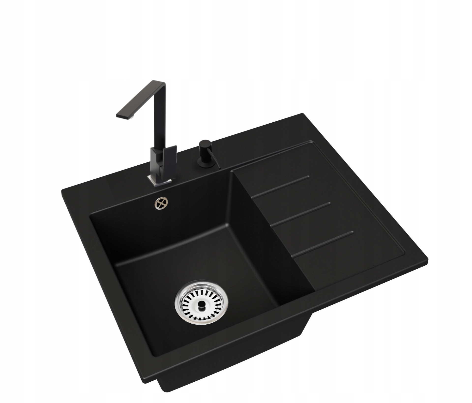 Kuchyňský dřez Exclusive 60 Pravý sifon Chrom Baterie Dávkovač