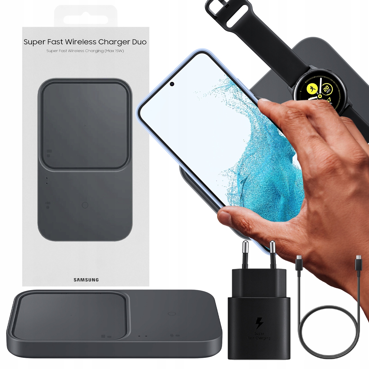 Bezdrátová Nabíječka Samsung Duo Fast Charger 15W Qi 25W S24 S25