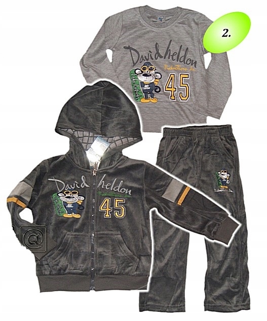 

Welurowe 3cz. Dresy Bluza Spodnie Piesek 92/98