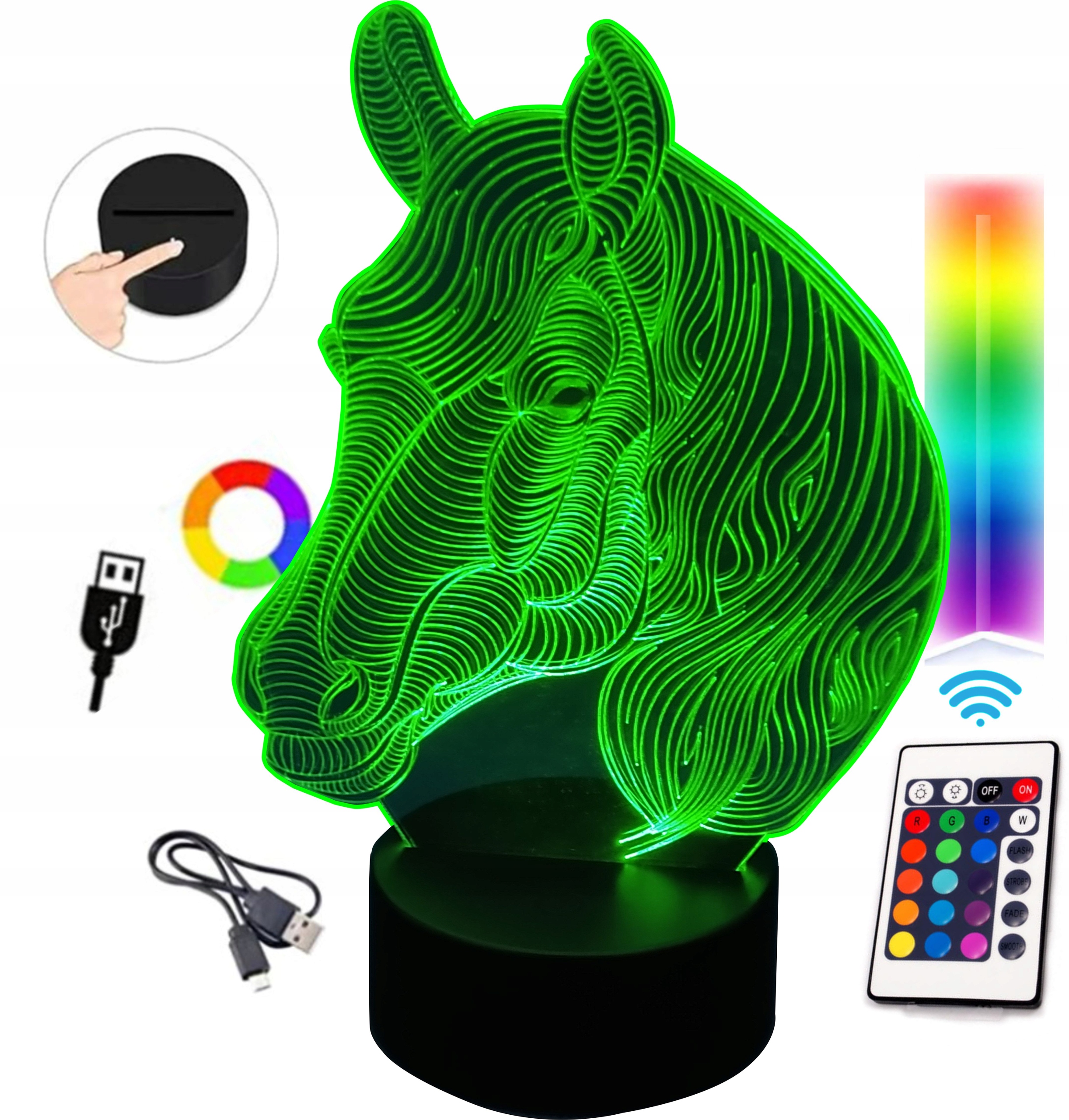 

Lampka Led 3D Z Koniem Koń Jeździectwo Jazda Konna