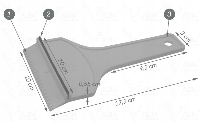 SKROBAK ŁOPATKA SKROBACZKA DO LODU 17 cm Z GUMKĄ Ż Producent inny