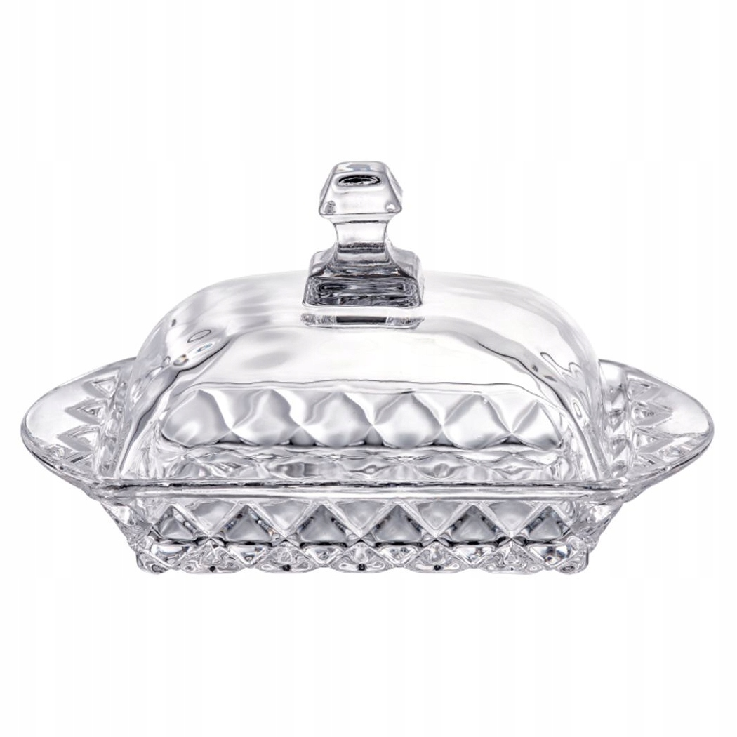 MASELNICA SZKLANA Z WYTŁOCZENIEM POJEMNIK NA MASŁO AURORA 17X10,5CM DOMOTTI