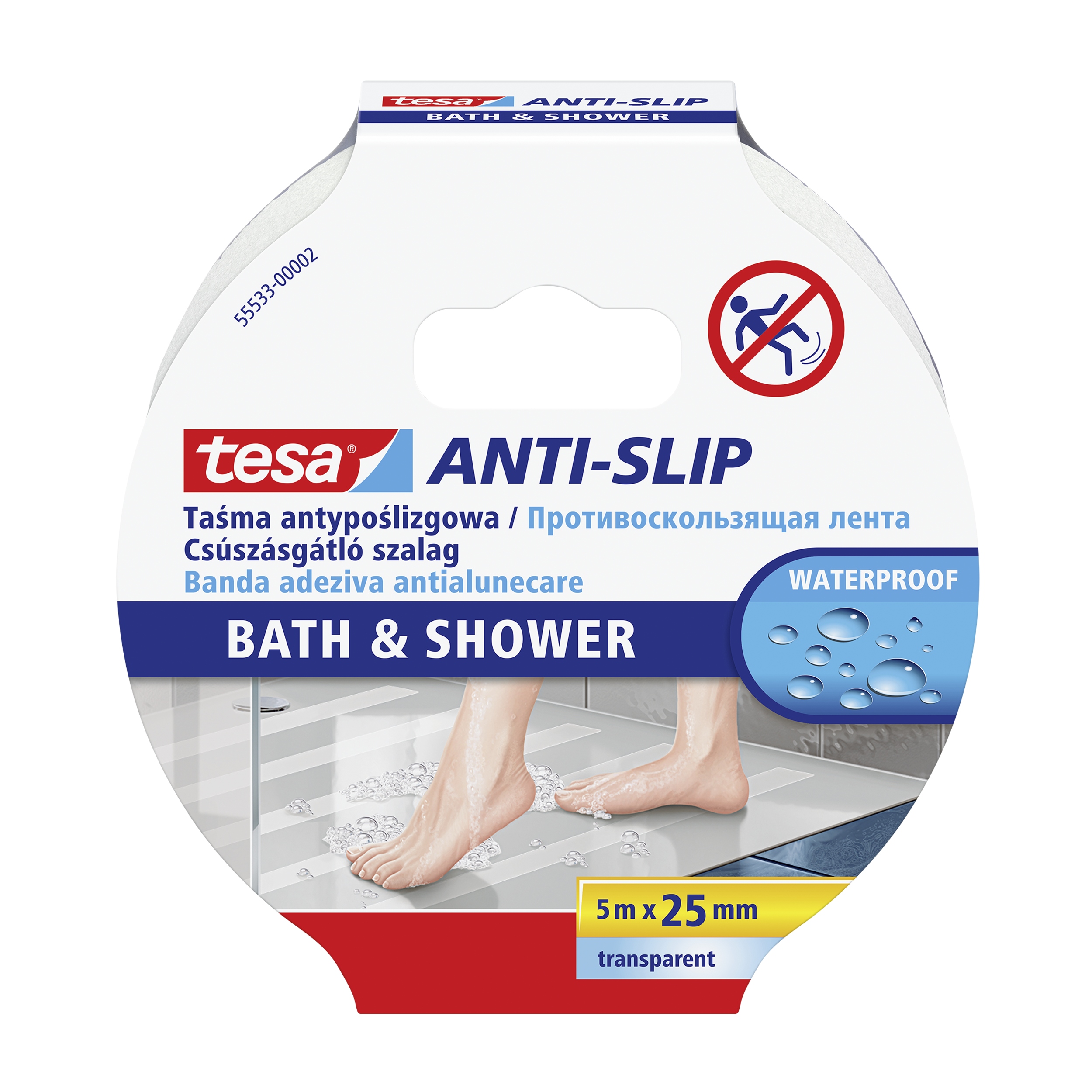 

Taśma antypoślizgowa do wanny 5m:25mm Tesa 5H55533