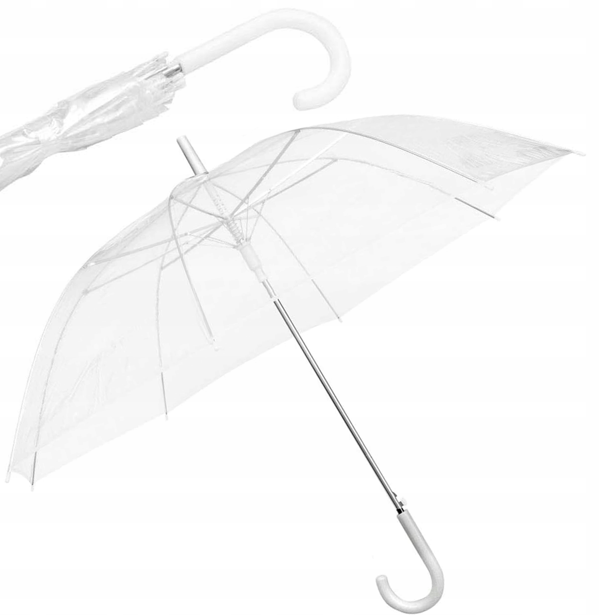 WEISNER PARASOL PRZEZROCZYSTY PARASOLKA TRANSPARENTNA ŚLUBNA BIAŁA RĄCZKA Rodzaj automatyczny długi XL