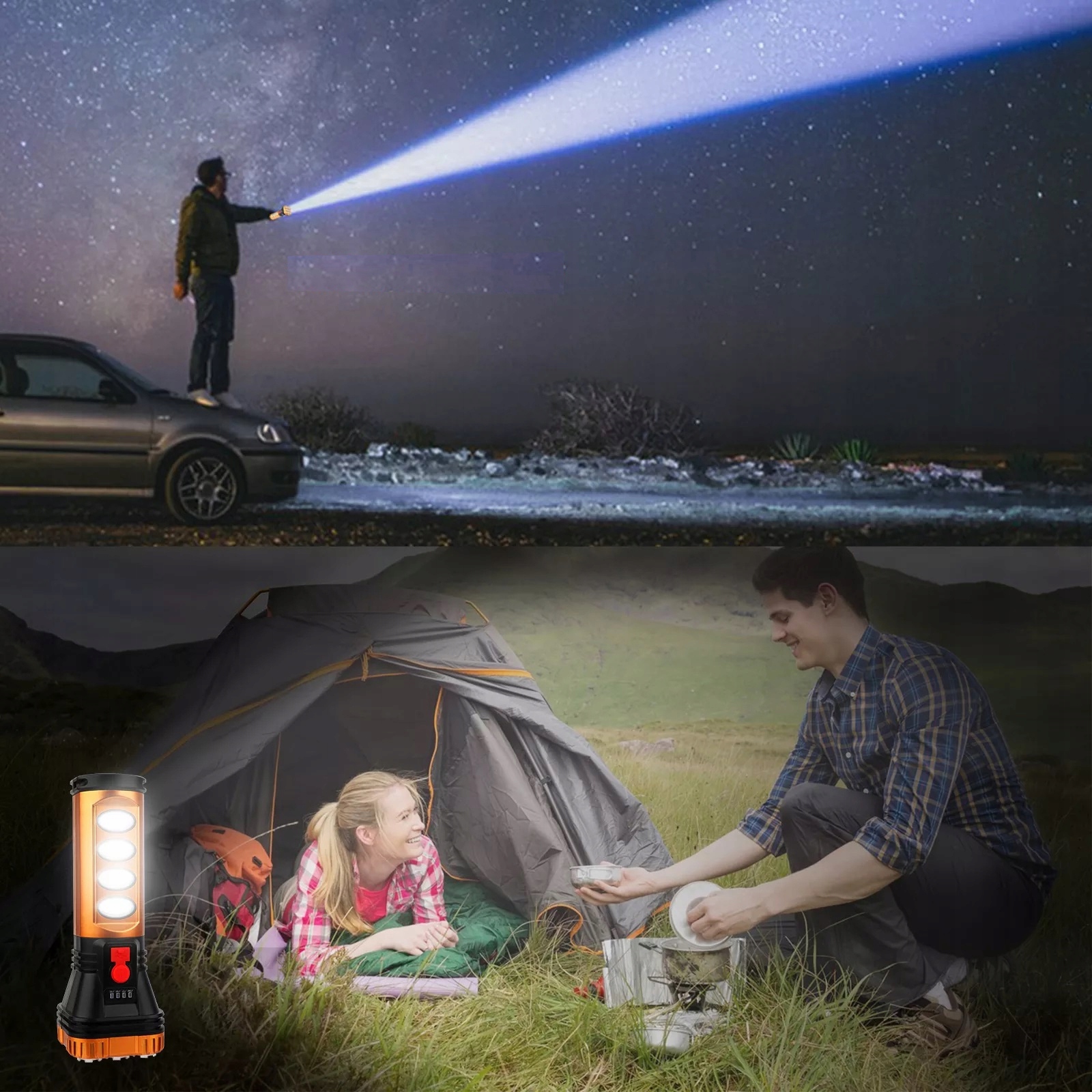 MOCNA LATARKA WIELOFUNKCYJNA 13 x LED T6 WOJSKOWA Model SZPERACZ LATARKA WOJSKOWA