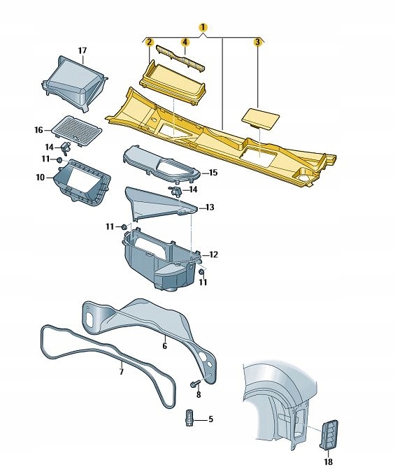 PODSZYBIE RYNNA NAKŁADKA AUDI Q7 Q8 ORYGINAŁ OD ASO