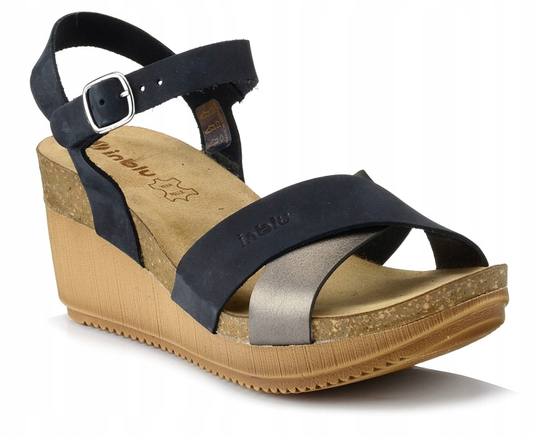 

Sandały damskie na koturnie Inblu EN-25 skóra 38