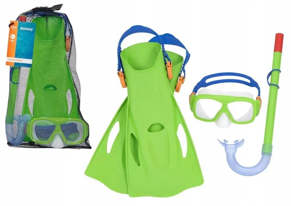 Zestaw Do Nurkowania Maska, Rurka, Płetwy Zielony