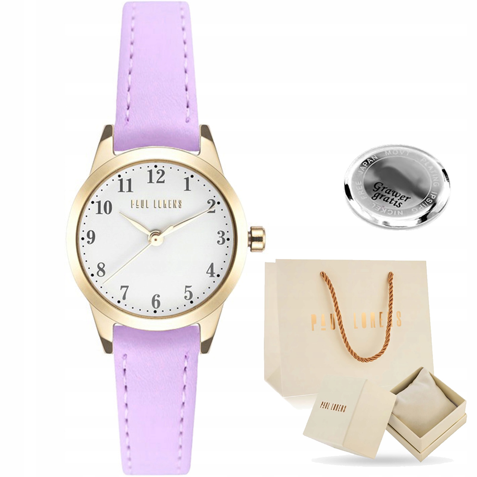 Dámské hodinky Paul Lorens Kožený Řemínek Gravírování Box