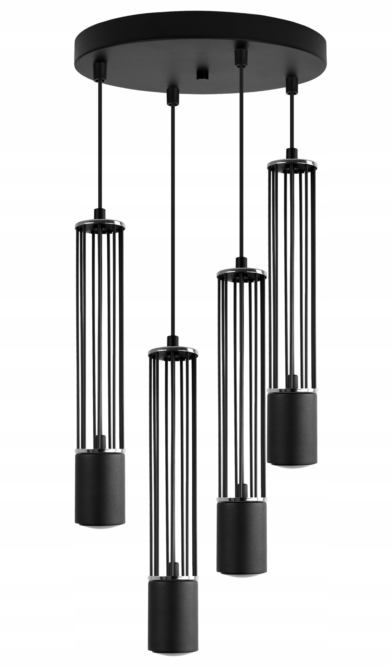 Závěsná Led Lampa Tuba Stropní Svítidlo Nad Stůl Černý Chrom Moderní