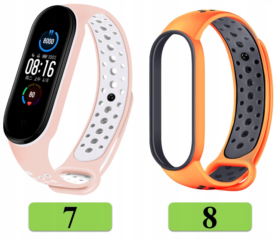 PASEK OPASKA BRANSOLETA do XIAOMI MI BAND 5/6/7 21 MEGA KOLORÓW Materiał guma