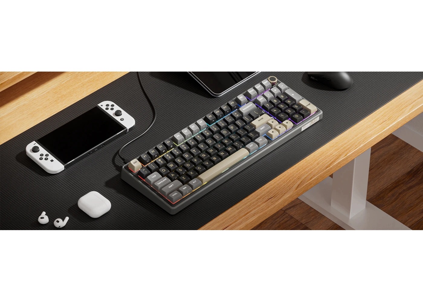 ROYAL KLUDGE RK R98Pro Phantom Gaming Keyboard Beige switch — 6