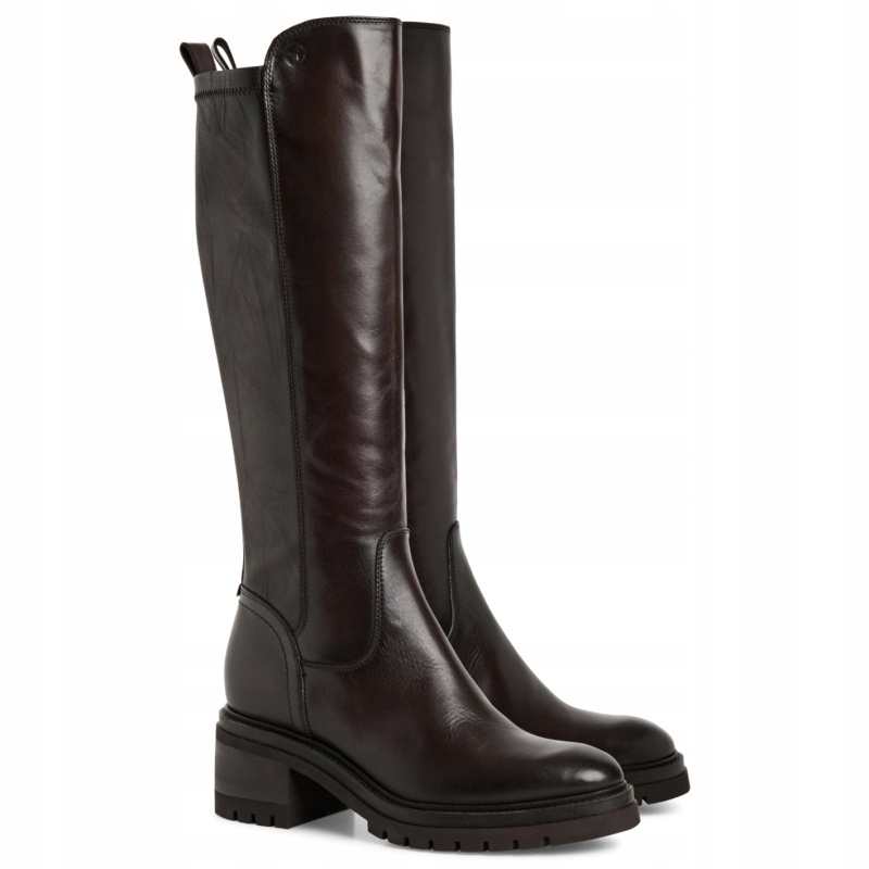 Dámské kožené kozačky Tamaris 1-25505-45 304 Mocca hnědé Kůže VEL..39