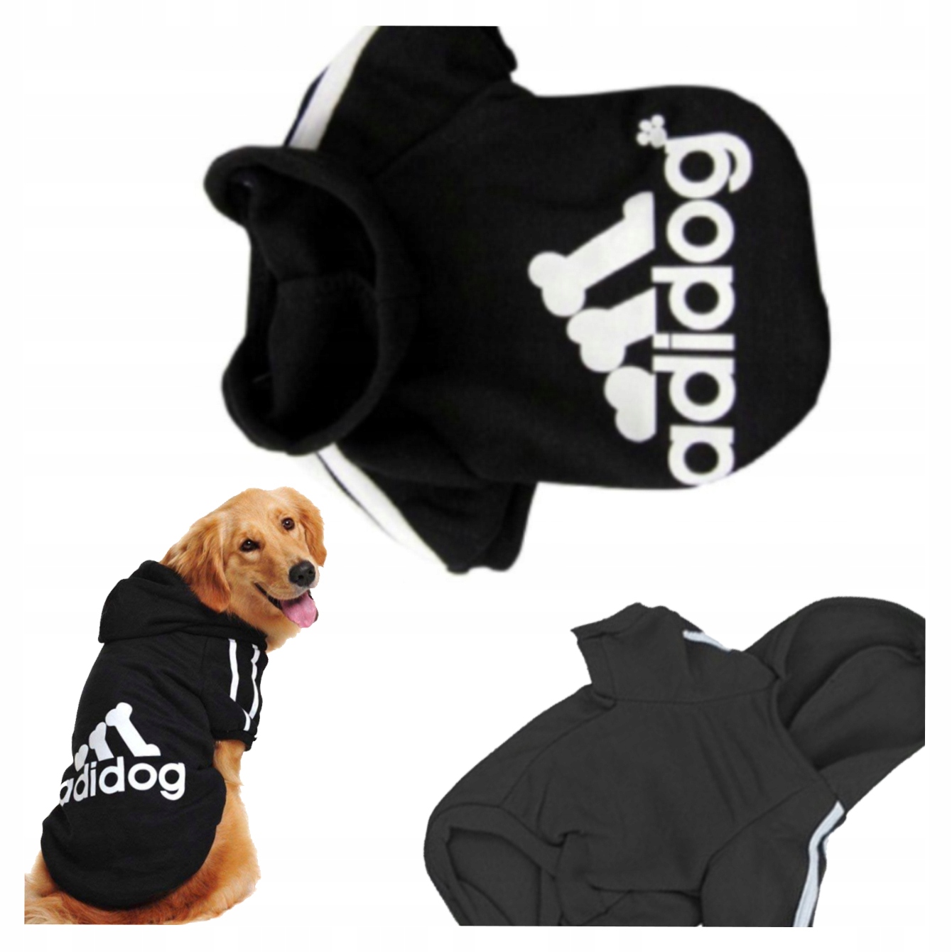 Mikina Pro Psa S Kapucí Teplá Mikina Pro Psa Oblečení Adidog Černá 9XL