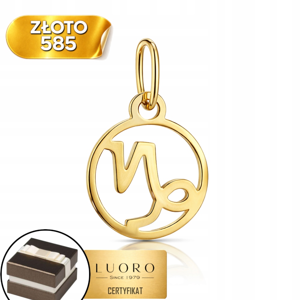 Přívěsek Zlatý 585 14K Znamení Zvěrokruhu Kozorožec 20 MM Žluté Zlato